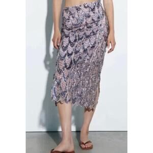 Zara Holiday Sequin Midi Skirt (112)